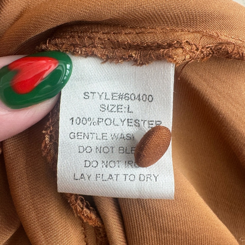 Chic Long Sleeve Rust Dress - image 5